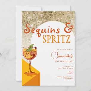 Moderne Elegante Boog Sequins Spritz Zomerverjaard Kaart