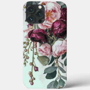 Moderne elegante bordeauxrode roos iPhone 13 pro max hoesje