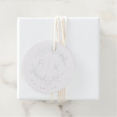 Moderne Elegante Botanische Initialen Bruiloft Mon Bedankjes Labels (Met doos)