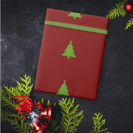 Moderne Elegante Bourgondische Groene Kerstmis Cadeaupapier