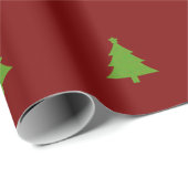 Moderne Elegante Bourgondische Groene Kerstmis Cadeaupapier (Rol Hoek)