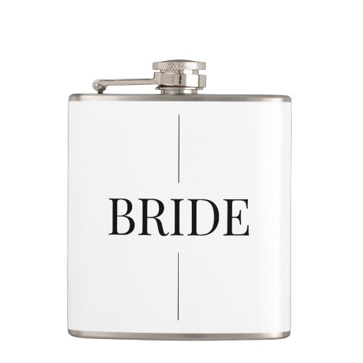 Moderne Elegante Bruid Flask Heupfles (Voorkant)