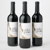 Moderne Elegante Bruid in Trouwjurk Vrijgezellenfe Wijn Etiket (Flessen)