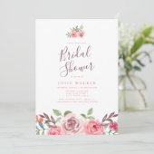 Moderne, elegante bruidsdouche uitnodiging (Staand voorkant)