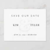 Moderne elegante bruiloft, behalve de datum aankondigingskaart (Voorkant)