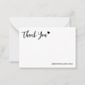 Moderne elegante bruiloft Dank u Passen getrouwd p Notitiekaartje (Voorkant)