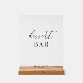 Moderne elegante bruiloft dessert bar acryl bord (Voorkant)