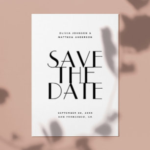 Moderne Elegante Bruiloft Minimalistische Foto & Save The Date