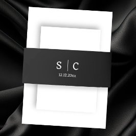 Moderne elegante bruiloft monogrammed uitnodigingen wikkel