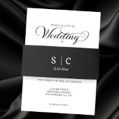 Moderne elegante bruiloft monogrammed uitnodigingen wikkel