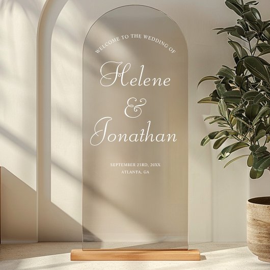 Moderne Elegante Bruiloft Welkomstbord Spiegel Dec Raamsticker