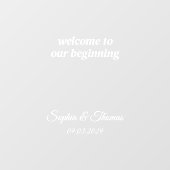 Moderne Elegante Bruiloft Welkomstbord Spiegel Dec Raamsticker (Vel)