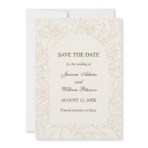 Moderne elegante bruine beige bloemenbruiloft