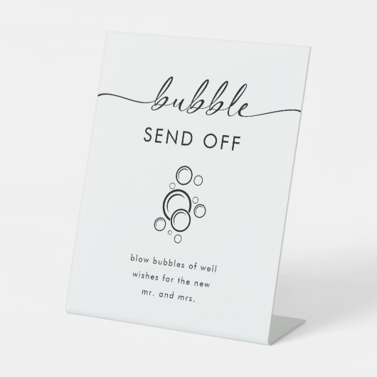 Moderne Elegante Bubble Verzend Van Script Reclamebord Met Voetstuk (Voorkant)