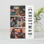 Moderne Élégante Carte de Noël à Cinq Photos en No (Debout devant)