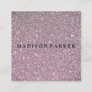 Moderne Elegante Champagne Glitter Beauty Stylist Vierkante Visitekaartje