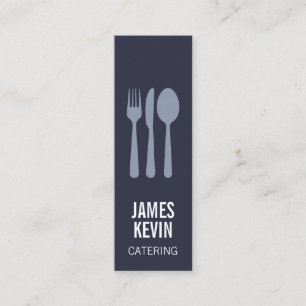 Moderne Elegante chef minimalistische cateringlogo Mini Visitekaartje