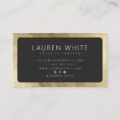 Moderne elegante chique goud zwart afgerond minima visitekaartje (Achterkant)