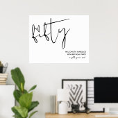 Moderne Elégante Cinquante-5e Affiche de bienvenue (Bureau à domicile)