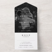 Moderne Elegante Classy Foto RSVP Bruiloft All In One Uitnodiging (Binnen)