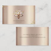 Moderne Elegante Cool Sparkle Bruine Lotus Visitekaartje (Voorkant / Achterkant)