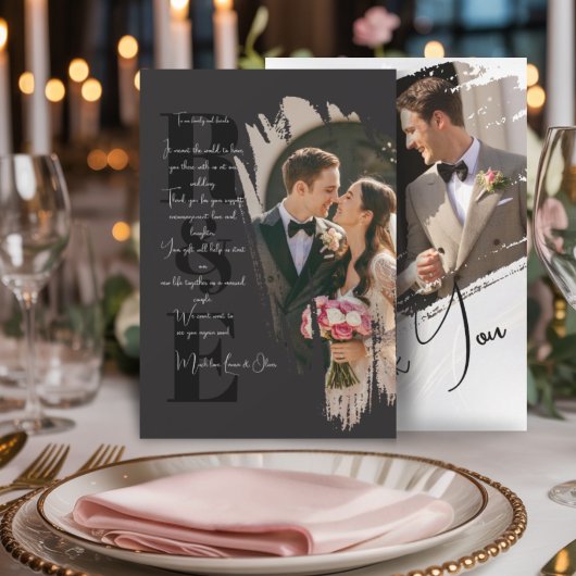 Moderne Elegante Creatieve Huwelijk Dank u Sjabloo Kaart