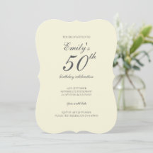 Moderne Elegante Crème 50ste Verjaardagsfeest