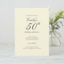 Moderne Elegante Crème 50ste Verjaardagsfeest