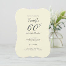 Moderne Elegante Crème 60e Verjaardagsfeest