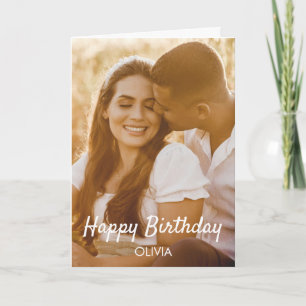 Moderne Elegante Custom Photo Happy Birthday Kaart