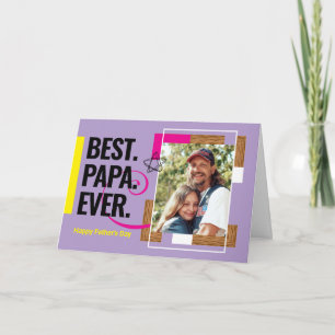 Moderne Elegante Custom Photo Happy Fathers Day Ka Kaart