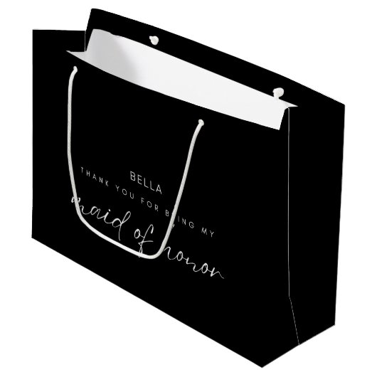 Moderne elegante dank u Maid of Honor Groot Cadeauzakje (Voorkant Gekanteld)