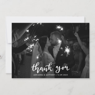 Moderne Elegante Dank U Script Foto Bedankkaart