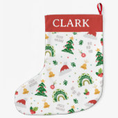 Moderne elegante decoratieve kerstillustraties grote kerstsok (Achterkant)