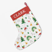 Moderne elegante decoratieve kerstillustraties grote kerstsok (Achterkant (Hangend))