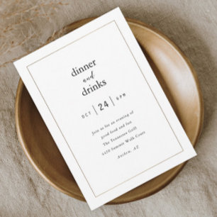 Moderne Elegante Diner- en Drinken Bedrijfsborrel Kaart