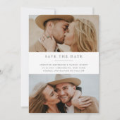 Moderne Elegante Drie Foto's Save the Date (Voorkant)