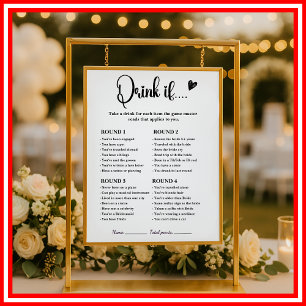 Moderne Elegante "Drink Als" Bruidsfeest Spel
