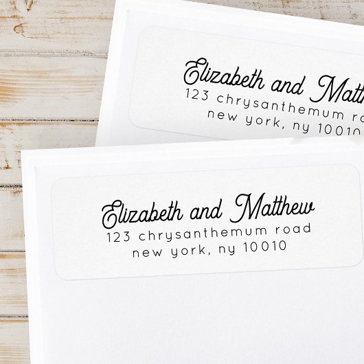 Moderne Elegante Eenvoudige Chic Wedding Retour Ad Etiket