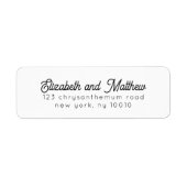 Moderne Elegante Eenvoudige Chic Wedding Retour Ad Etiket (Voorkant)