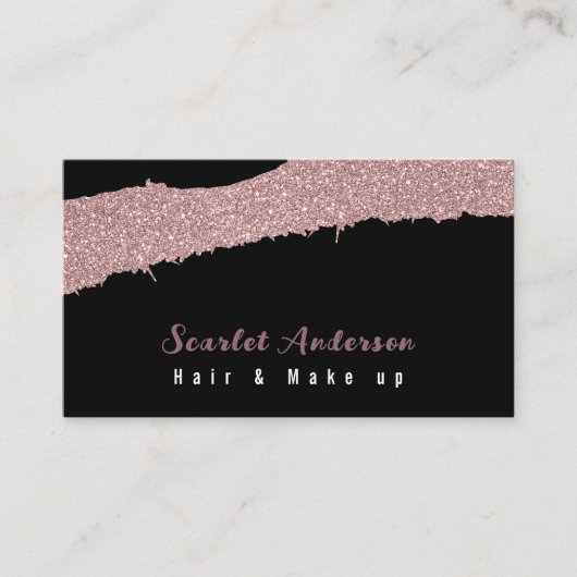 Moderne elegante eenvoudige glitter visitekaartje (Voorkant)