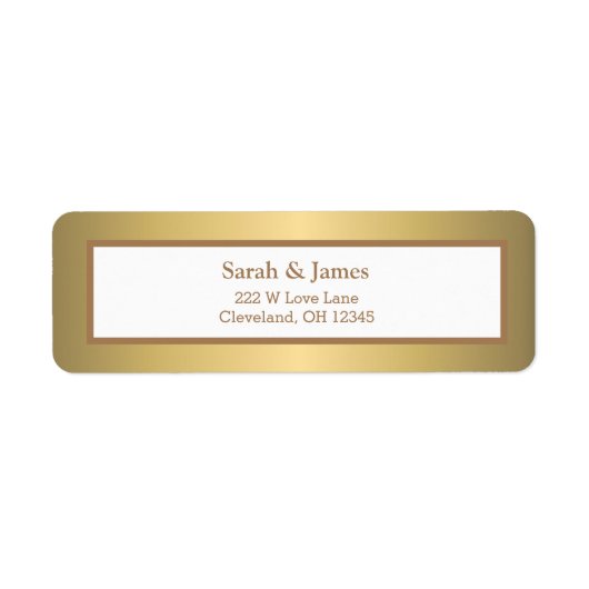 Moderne, elegante, eenvoudige Gold Color Design Etiket (Voorkant)