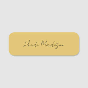 Moderne Elegante Eenvoudige Gouden Kleurencalligra Naamplaatje
