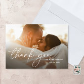 Moderne Elegante Eenvoudige Script Chic Fotobruilo Bedankkaart