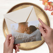 Moderne Elegante Eenvoudige Script Chic Fotobruilo Bedankkaart