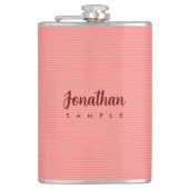 Moderne Elegante Eenvoudige Sjabloon Kalligrafie N Heupfles (Voorkant)