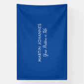 Moderne Elegante Eenvoudige Stijlvolle Blauwe Mini Spandoek (Verticaal)