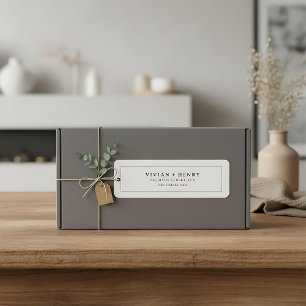 Moderne elegante eenvoudige typografie retouradres etiket