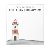 Moderne Elegante Eenvoudige Waterverf Vuurtoren Cu Notitieblok (Voorkant)