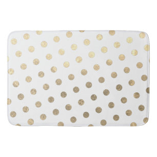 Moderne Elegante Eenvoudige Witte Roos Gouden Stip Badmat